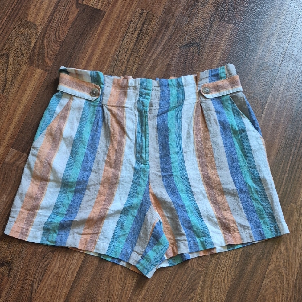 New York & Company Blue and Orange Bermudas Relaxed Fit